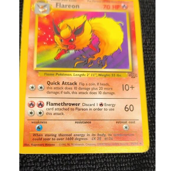 Pokémon Flareon Jungle Regular Stage 1 Card Game 19/64 Collector Edition - Picture 5 of 7